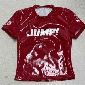 Red Leather Baby Tee